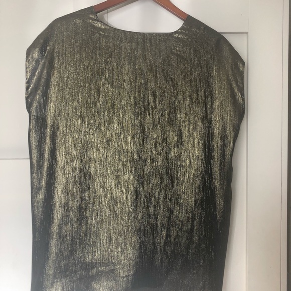 RALPH LAUREN GOLD LAME WRAP TOP—-Cute and Comfortable - Picture 3 of 3